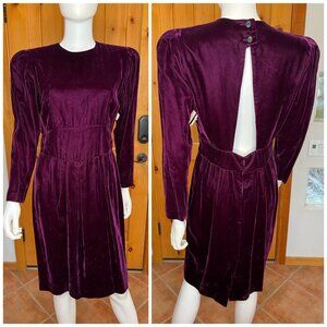 Liz Claiborne Early 90s Velvet Keyhole Back Dress